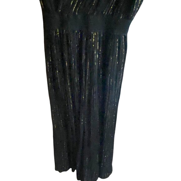 Vintage black and gold metallic Goddess sun dress, cotton, gauzy, long - Picture 7 of 15